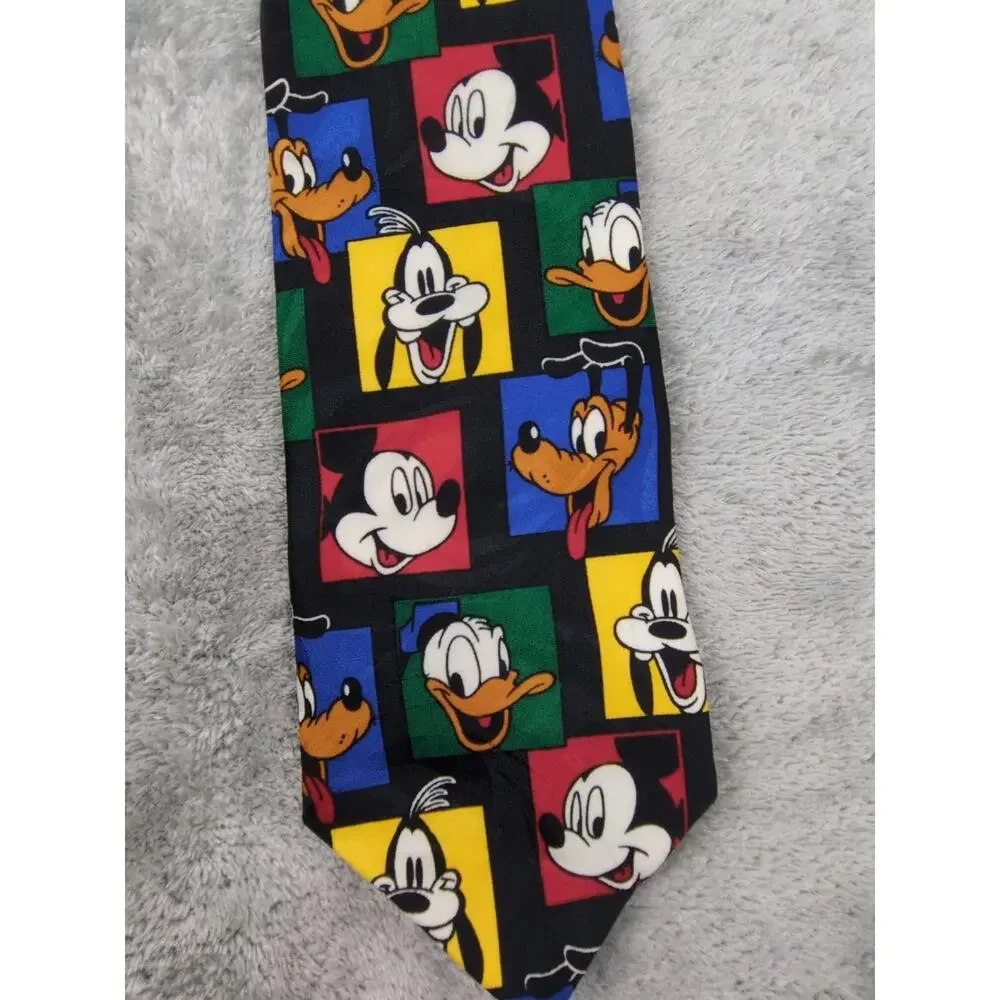 Y2K Vtg Windsor Balancine Inc Disney Necktie Mickey Goofy Pluto Men's Tie